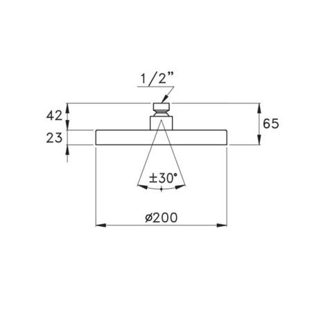 Stella Docce 316A-200 Верхний душ Ø200 мм., цвет Copper satinato PVD