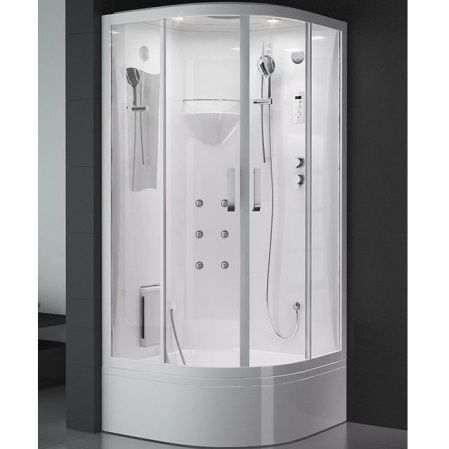 Душевая кабина SSWW BU106B 95х95 с баней профиль Белый задняя стенка Белая