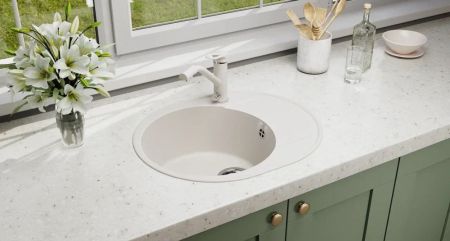 Кухонная мойка Ulgran Quartz Nora 585-01, жасмин, артикул Nora 585-01