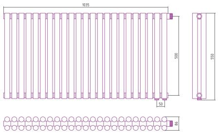 Отопительный радиатор ЭСТЕТ-11 н/ж EU50 500х1035 / 23 сек (МУАР Темный Титан) Отопительный радиатор ЭСТЕТ-11 н/ж EU50 500х1035 / 23 сек (МУАР Темный Титан)