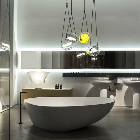 Agape Drop Ванна отдельностоящая 195x129x57.5 см, цвет: белый/светло-серый