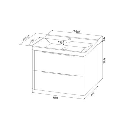 Тумба с умывальником IDDIS Cloud X подвесная, 70 см, белый (CLX70W0i95K), артикул CLX70W0i95K