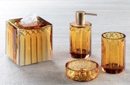 Stil Haus Queen Ambra, настольная мыльница из хрусталя, цвет янтарь, артикул 1269AM