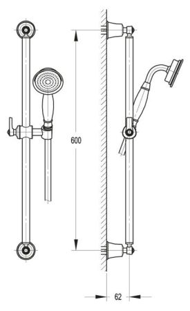 Душевой гарнитур CEZARES LIBERTY-F-SD-01 арт. LIBERTY-SD-BORO, артикул LIBERTY-SD-BORO