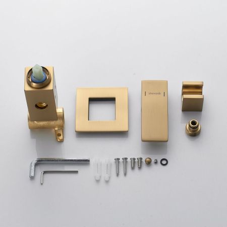 Гигиенический душ со смесителем Shevanik S127G, золотой сатин