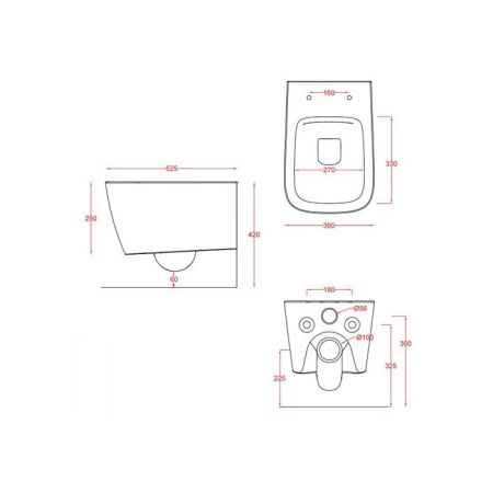 Artceram A16 Унитаз подвесной, 52,5х36см, безободковый, с крепежом, цвет: grigio oliva, артикул ASV003 15 00 grigio oliva