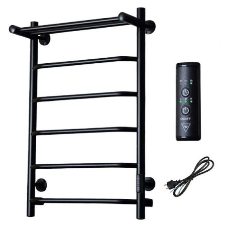 Полотенцесушитель электрический с полочкой (лесенка) Тругор Пэк сп 6 П 80х50 см, черный, артикул Пэк сп 6П/8050 черный ВГП