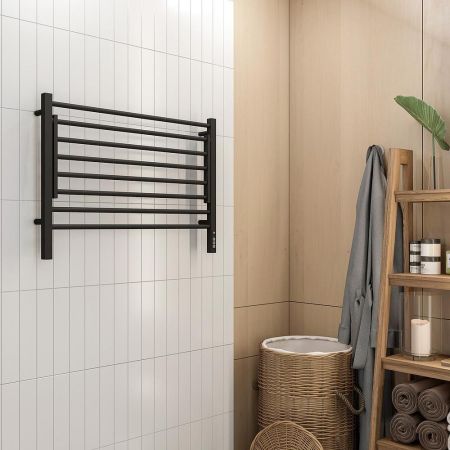 Полотенцесушитель электрический с полкой Terminus Горизонт П8 80х60 КС, черный муар, артикул 4670078543608