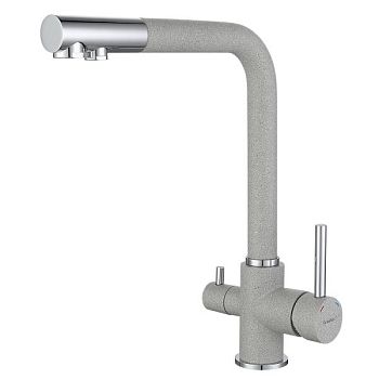 Смеситель для кухни с подключением фильтра GranFest 3611, серый