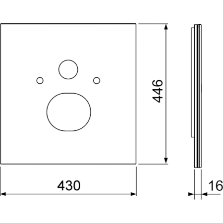 Нижняя панель, TECE, TECElux, ширина, мм-430, длина, мм-16, высота, мм-446, материал-стекло, цвет-белый, артикул 9650103