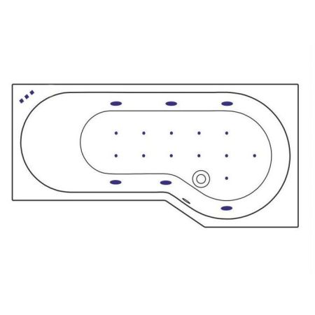 Ванна EXCELLENT Be Spot 160x80 (правая) "RELAX" (золото), артикул WAEX.BSP16.RELAX.GL