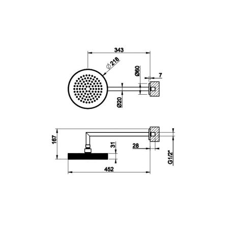 Gessi Anello/Ingranaggio Душевая головка для настенного крепления, поворотная с шарниром, D218 мм,  цвет: хром