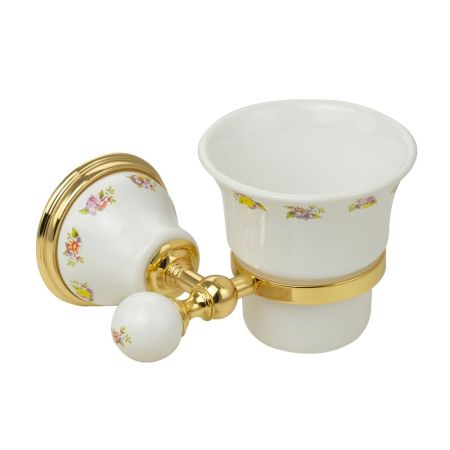 PROVANCE Стакан настенный, керамика с декором/золото, артикул 17713