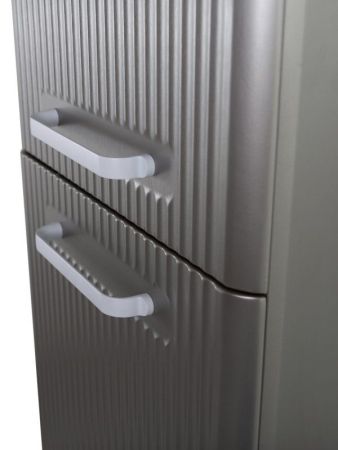 DUE Шкаф подвесной с двумя распашными дверцами с доводчиками, с двумя полками, универсальный, Bianco Lucido, 400x300x1500, DUE-1500-2A-SC-BL-P, артикул DUE-1500-2A-SC-BL-P