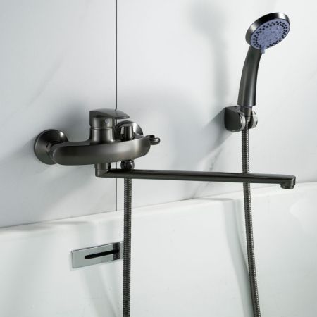 Смеситель для ванны Shevanik S5072T, оружейная сталь