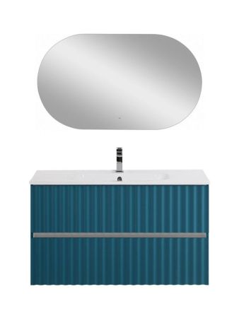 ELEGANT База под раковину подвесная с двумя выкатными ящиками, с LED подсветкой ручек. Аквамарин AM-ELEGANT-1000-2C-SO-AQ-P, артикул AM-ELEGANT-1000-2C-SO-AQ-P