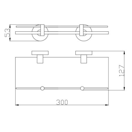 Полка стеклянная Rav Slezak COLORADO COA0900/30Z, золото, артикул COA0900/30Z