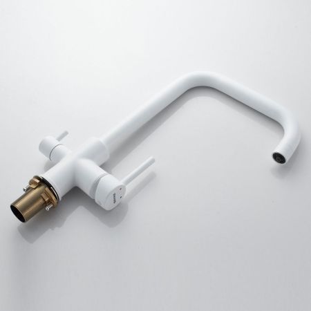 Смеситель для кухни с подключением фильтра Shevanik S228C, белый, артикул S228C