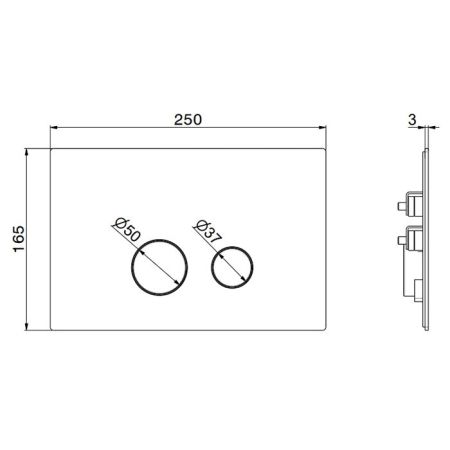 Newform XT Клавиша смыва для унитаза, двойная, для систем инсталляций TECE, цвет: хром, артикул 887.21.018
