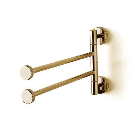 3SC Ribbon Полотенцедержатель двойной, поворотный, плечо 35см,цвет: золото 24к. Lucido