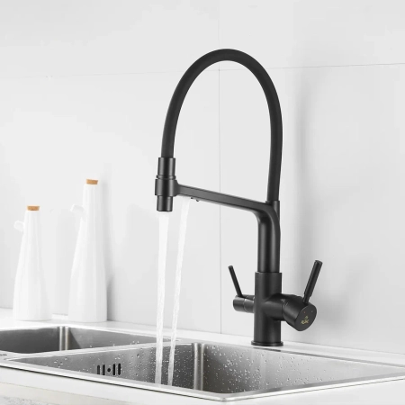 Смеситель для кухни Rose R658H, черный, артикул R658H