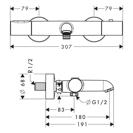 AX Citterio M Термостат для ванны , цвет шлифованная бронза