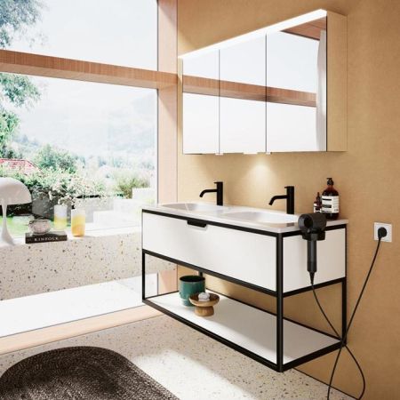 BURGBAD VRY Держатель фена для мебели, цвет черный матовый, артикул ACJW001