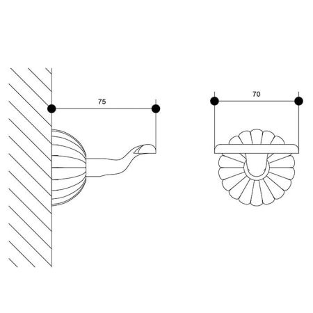 Bongio Radiant Крючок, 70х75 мм, цвет золото 24к.