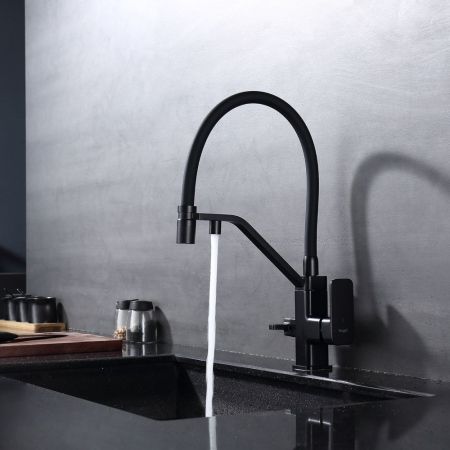 Смеситель для кухни с подключением фильтра Raglo R85.62.06, черный