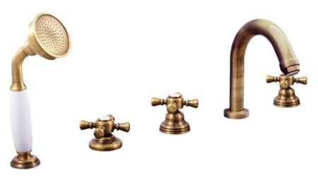 Смеситель на борт ванны Rav Slezak Morava retro MK362.5PSM бронзовый