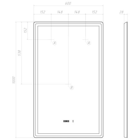 Зеркало VIGO Roberta Luxe 600 (293), артикул 293