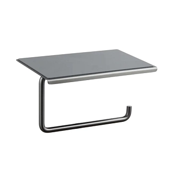 Держатель для туалетной бумаги с полочкой Shevanik SZ15T, оружейная сталь