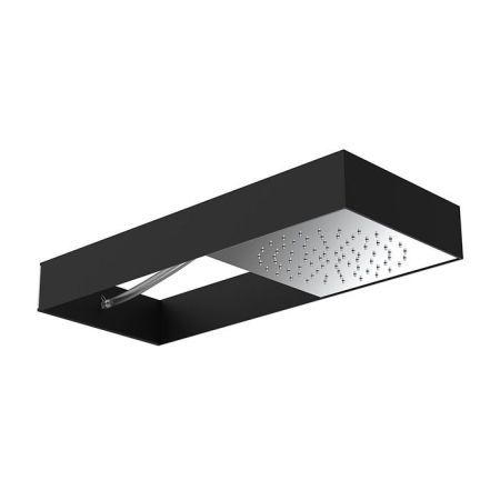 FIMA|Carlo Frattini Wellness Верхний душ Moove настенного монтажа, в черной матовой раме, передвижной модуль подачи воды, цвет хром, артикул F2991NCR