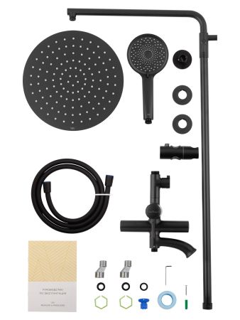 Душевая система WONZON & WOGHAND TOR, Черный матовый (WW-88047073-MB), артикул WW-88047073-MB