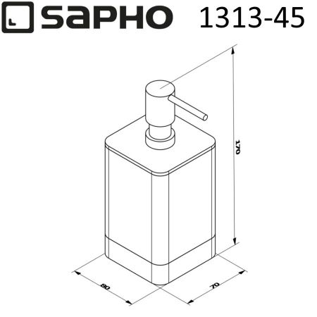 Диспенсер EVEREST стеклянный для жидкого мыла, хром, Sapho, артикул 1313-45