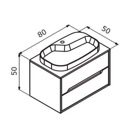 Тумба под раковину ORKA Galia 80 подвесная, Lidya