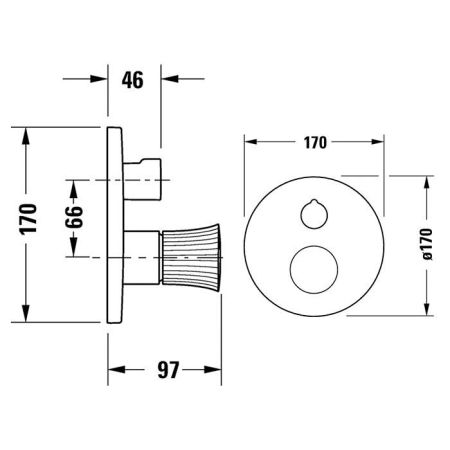 Duravit White Tulip Смеситель для ванны, на 2 источника, встраиваемый (внешние части) цвет: хром, артикул WT5210012010