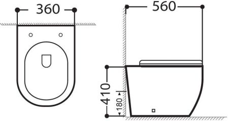 Унитаз приставной Aquanet Rimless Cetus 2.0 F LX-1902, артикул Cetus 2.0 F