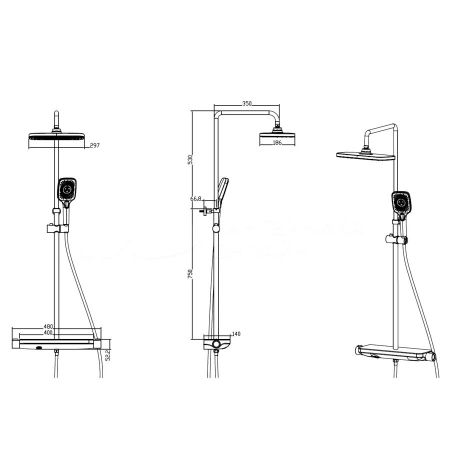 Душевая система Savol SK-H3445H, черный, артикул SK-H3445H