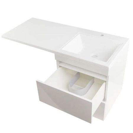 Тумба подвесная "Даллас 130", Люкс белая, PLUS, артикул СС-00000600