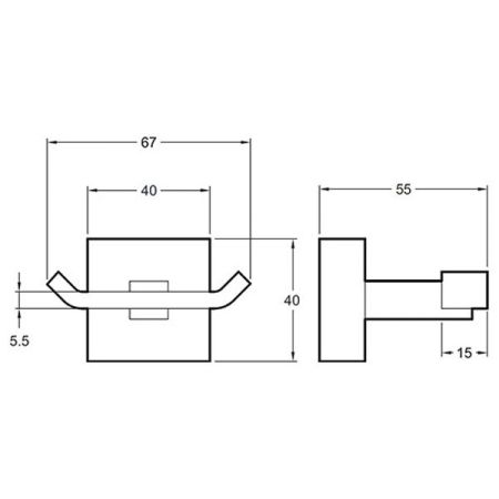Полотенцедержатель крючок JACOB DELAFON MÉCANIQUE E77867-CP (металл, хром, на стену, прямоугольная), шт, артикул E77867-CP