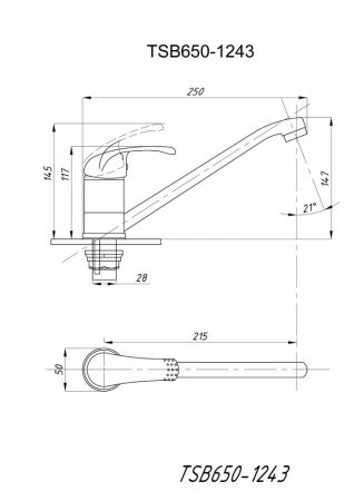 Смеситель для кухни TSARSBERG (TSB-650-1243) тип См-МОЦБА, См-УмОЦБА, артикул TSB-650-1243