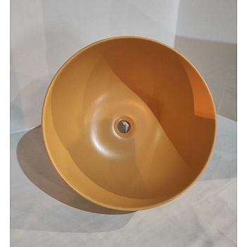 White Ceramic Dome, накладная круглая раковина Ø44,5x24h см, цвет оранжевый матовый