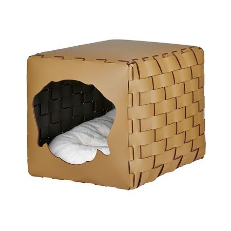 ADJ Домик для питомца Dog, 35x40xH35 см., цвет: горчичный/оливковый, артикул 3535D.40/55