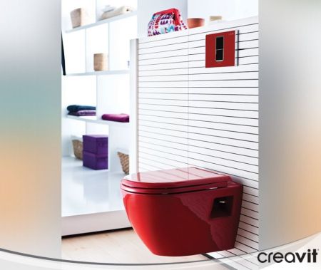 Унитаз биде Creavit Terra TP325-00KI00E-0000 подвесной Красный без сиденья