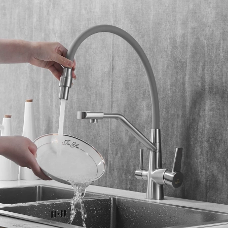 Смеситель для кухни Rose R558L, сатин, артикул R558L