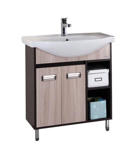 Тумба Onika Гамма 75 напольная, ясень шимо/венге (ум. Элеганс 75), артикул 107511