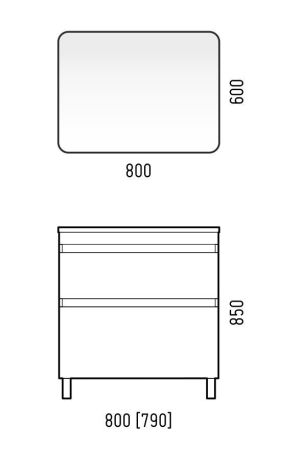 Тумба напольная "Алабама 80 Z2", белая, Adel 80, артикул SD-00000595