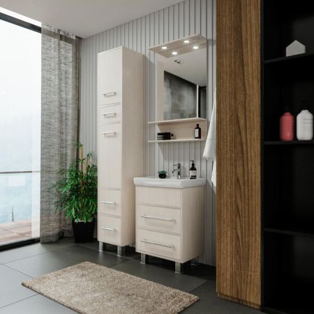 Зеркало Бриклаер ЧИЛИ 55 см, светлая лиственница, артикул 4627125414930