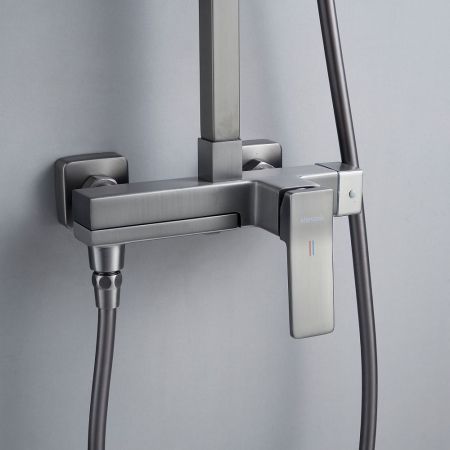 Душевая система Shevanik S4636T, оружейная сталь, артикул S4636T